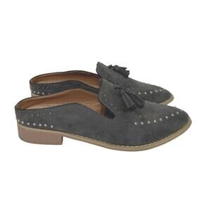 Mi.iM Women’s Adline Mule Faux Leather Slip-On Studded Shoes Size 7 Charcoal